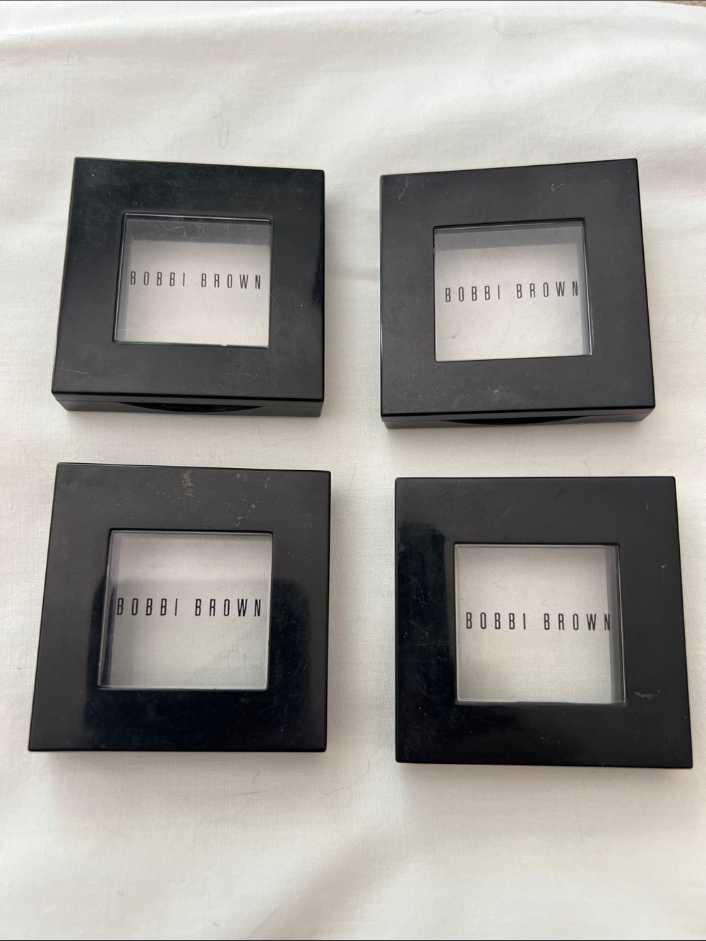 Bobbi Brown Black Refillable Compact Single Eyeshadows EMPTY (Set of 4)
